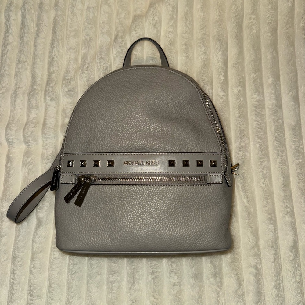 Michael Kors Light Gray Studded Backpack